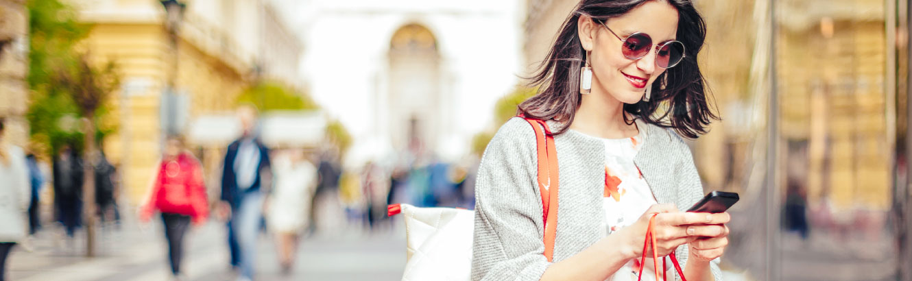 a woman on her phone